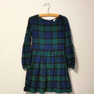 Gap Kids Green Plaid Long Sleeve Dress M